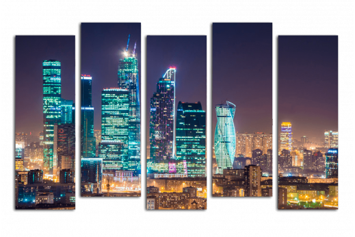 Модульная картина Ночная Москва